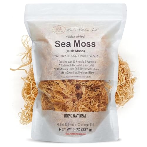 Image of Red's Kitchen Sink Sea Moss – Wildcrafted from St. Lucia | 8oz Makes ~120oz Sea Moss Gel | 100% Natural & Raw | Irish Moss