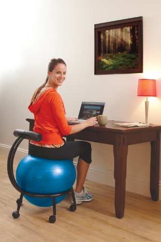 Image of Gaiam Custom-Fit Balance Ball Chair - Exercise Stability Ball Adjustable Desk Chair for Home or Office with 55cm Yoga Ball, Air Pump, Exercise Guide and Satisfaction Guarantee