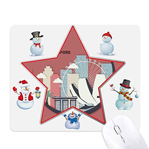 Tapis de souris Singapour bonhomme de neige : fini les souris qui glissent
