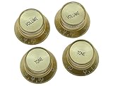 Dopro Juego de 4 pomos reflectores de guitarra LP dorados con tapa dorada para SG Epiphone Les Paul