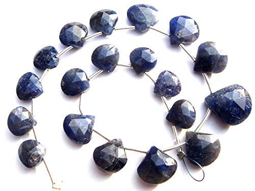 Perles bleu saphir naturel cœur pour créer vos propres bijoux d'été