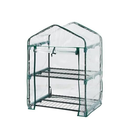 Top Home Solutions® Mini Greenhouse - 2 Tier Cold Frame With Clear PVC Cover, Roll-Up Zipped Door - Portable Greenhouse For Plants And Seedlings - Perfect for Outdoor Garden and Home