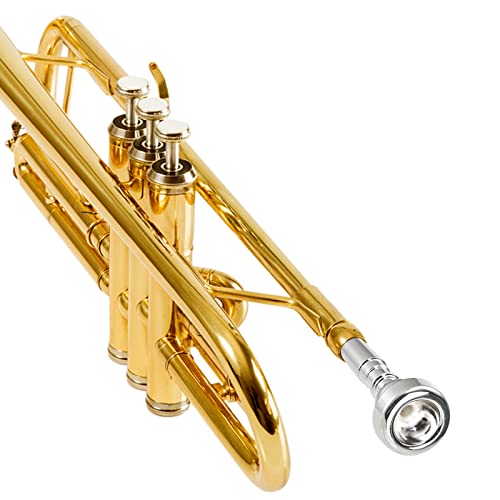 Pumtus 3 Pack Trumpet Mouthpiece, 7C 5C 3C Silver Plated Mouthpiece For Beginners, Professional Players #TOP4