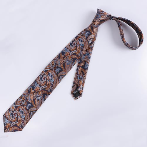 Image of Alizeal Mens 3.15'' Vintage Paisley Tie Pocket Square Set | Elegant Perfect for Banquet Wedding and Party