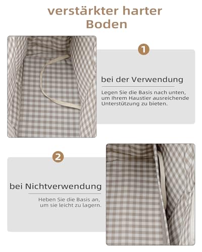 ONECUTE Hundetrage für kleine Hunde Kaninchen Katze mit großen Taschen, Baumwolltasche, Hundetrage Soft Sided, zusammenklappbar Travel Puppy Carrier (Gray, 34 * 16 * 25 cm)