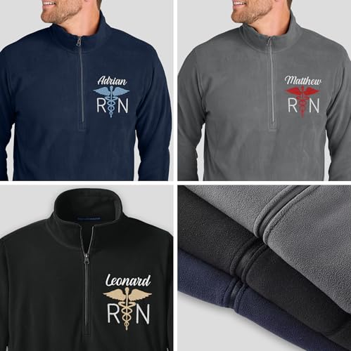 NACRE APPAREL Custom Name Registered RN Nurse Microfleece Jacket Embroidered Women Men Jacket Personalized Fleece Pullover3