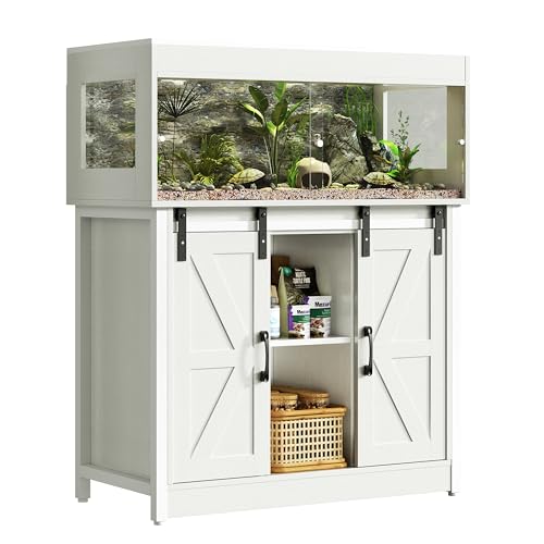 Herture Reptilien Terrarium mit Unterschrank, 150L Reptilien Terrarium mit Ständer, für Bartagame...