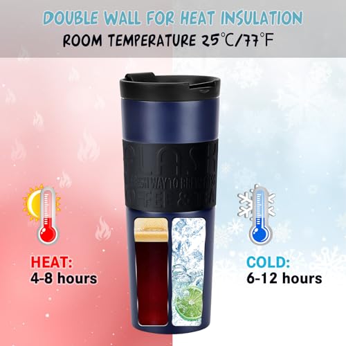 HASAGEI Travel Mugs for Hot Drinks, 600ml Insulated Coffee Mug with Leakproof Lid BPA-Free Coffee Travel Mug, Vacuum Insulation Stainless Steel Cup for Hot and Cold Coffee and Tea