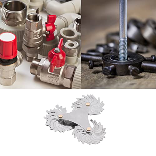 51Pcs Thread Pitch Gauge Sae Stainless Steel Screw Pitch Measuring Tool (America Sae(51Pcs)) #TOP4