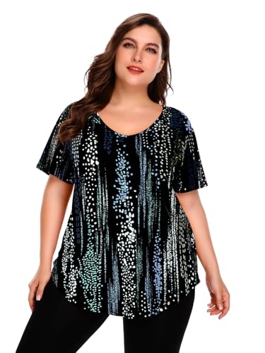 Image of BELAROI Women Plus Size Tops V-Neck Tunics Shirts