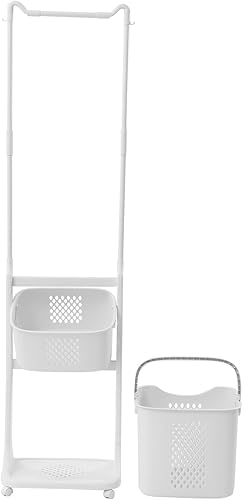 Miniatura 3 de Cesta de lavandería para baño cesta de almacenamiento de ropa multicapa para el hogar baño estante de almacenamiento grande y simple estante de