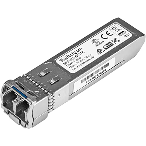 Image of StarTech Cisco SFP-10G-LR-S Compatible SFP+ Module, TAA (SFP10GLRSTTA) | 10GBASE-LR, 10GbE Single Mode Fiber Optic Transceiver, 10GbE SFP+, LC 10km 1310nm DDM Cisco Firepower, ASR9000, C9300