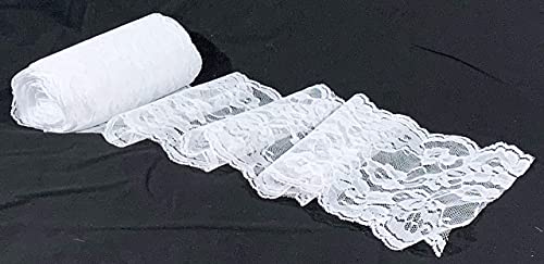10 Yards X 5.5" Nylon White Lace Trim Fabric Ribbon | Wedding Party Favors Decoration (30 Feet Pack By Yard) #TOP2