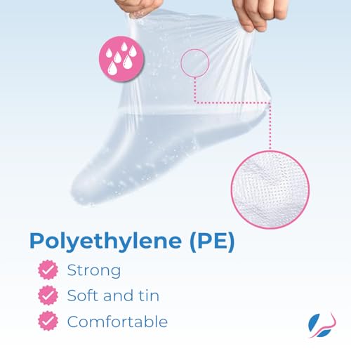 Pedsox, 100 Stück Transparente Einwegstiefel aus Polyethylen, Ideal für Fußmasken und Pediküre, für Paraffinbäder, 31x16 cm, Einheitsgröße, Unisex