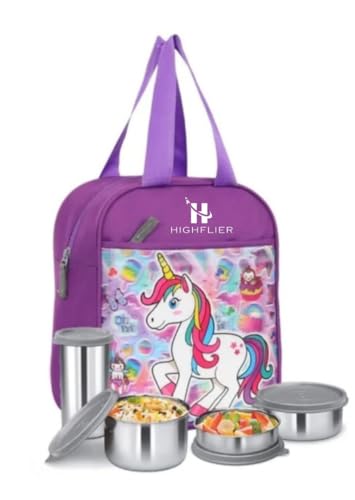 Image of Stylish Lightweight Unicorn Lunch /Storage /Tiffin Bag for Kids for School & Picnic, Pack of 1 (Purple), 8 Liters