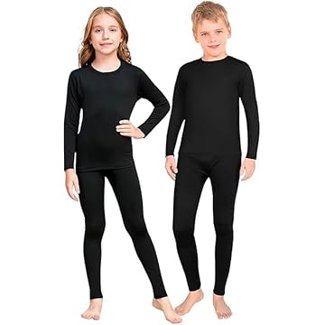 Conjunto Frio Infantil Roupa Térmica segunda pele Forrado Masculino Feminino (Preto, M (Tam. 6-9 ANOS))