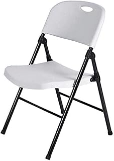 Silla Plegable Silla de Escritorio Oficina Sala de Estar Silla de Oficina de Camping Silla de Escritorio Reposabrazos abatible Silla ergonómica con Respaldo para reuniones Blanco,