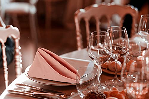 Lacheln Knots Pink Cloth Napkins Set Of 12 Cotton | Napkins Cloth Washable | Dinner Pink Napkins Cloth| Linen Cotton Wedding Napkins | 100% Cotton, Mitered Corners 18 X18 Inch #TOP2