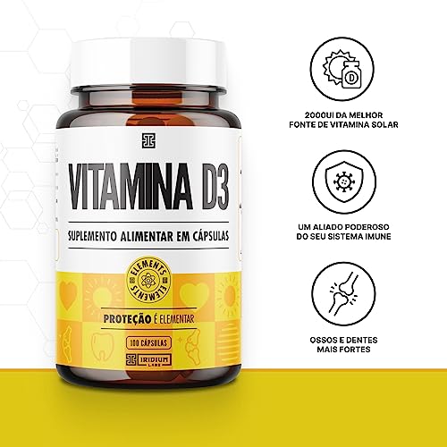 Iridium Labs Vitamina D3 2.000Ui 100 Cáps - Iridium Elements Amarelo 100 Comprimidos