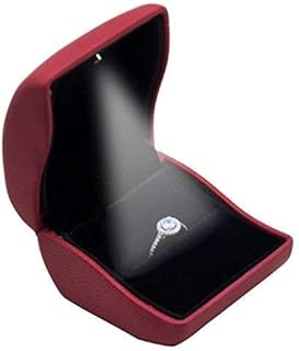Ring box with LED light - ALLEU R3012 Ring Box for Surprise Proposal, Engagement and Wedding (Red)