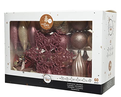 Decoración para árbol de Navidad de 60 unidades rosa con punta Kaemingk 3