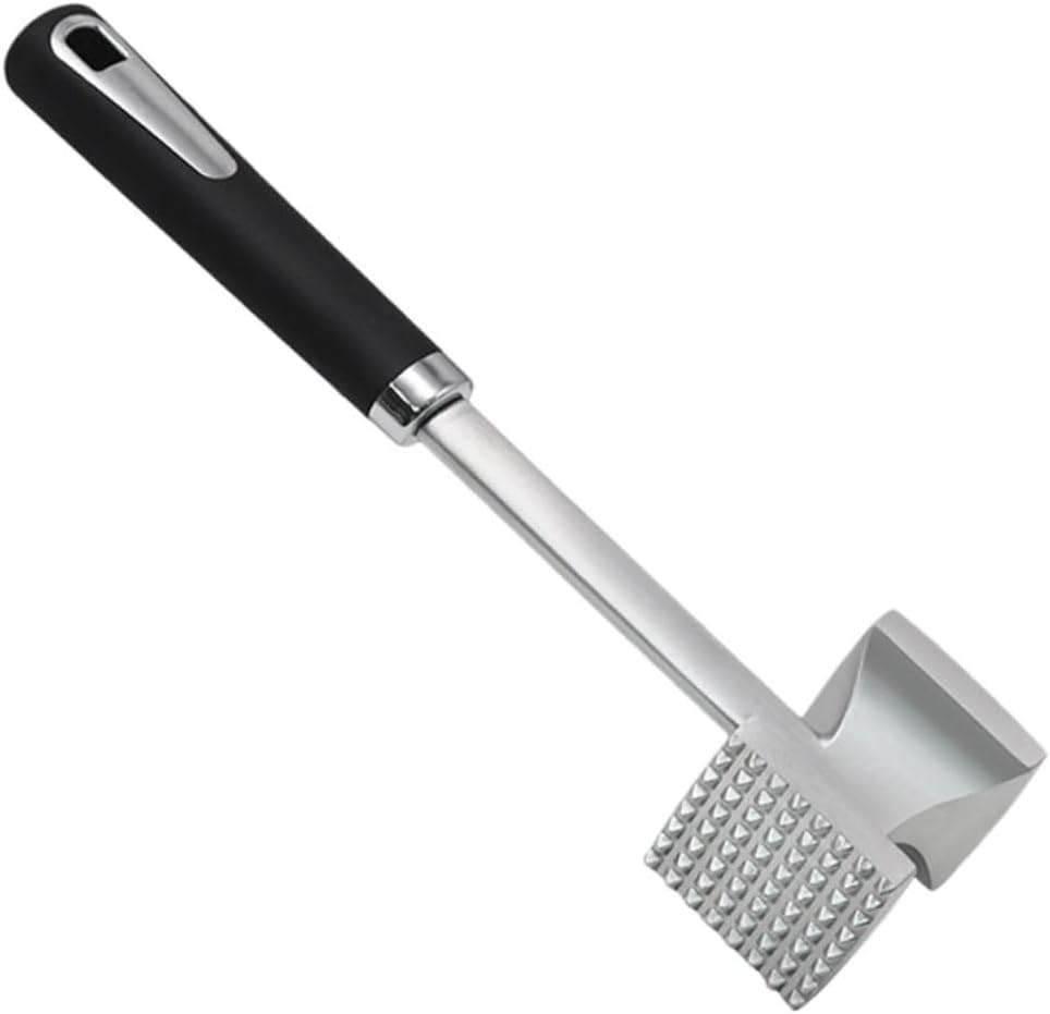 Generic 1Pc Meat Tenderizer Hammer Dual Sided Kitchen Mallet for Beef Chicken and Pork Ergonomic Grip Dishwasher Black Handle Meat Pounder Tool
