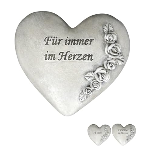 NETPROSHOP Grabschmuck Stein Herz - In Liebe - und - Für Immer im Herzen - ca. 13 x 12 x 5 cm, Auswahl:Herzen
