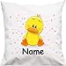 Shirtinstyle Kopfkissen, Küken Ente mit Wunschname, Text, Wunschtext, Kinder Kinderzimmer Deko, Dekokissen mit Füllung, Motiv, Logo, Name, Größe 40x40cm