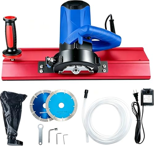 1800W Tile Beveling Tool 43 Chamfer Machine with 16-Roller Base Water Cooling & Dust Bag Edge Bevel Cutter for Porcelain Ceramic Tile Marble & Stone