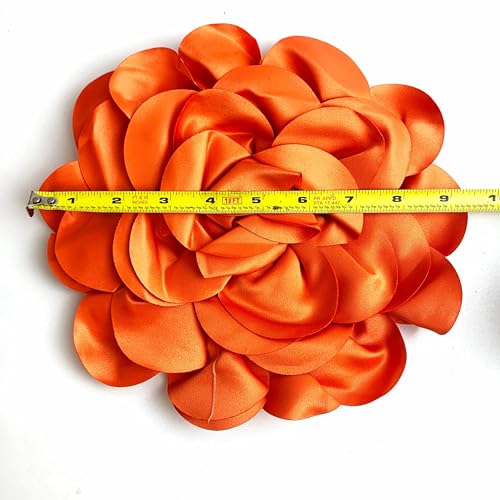 Image of Heyiwell Large Satin Fabric flower for Brooch Pin Wedding Party Dance Dress Suit Clothes Head Hair Accessories DIY Decor 9.45 inchInch