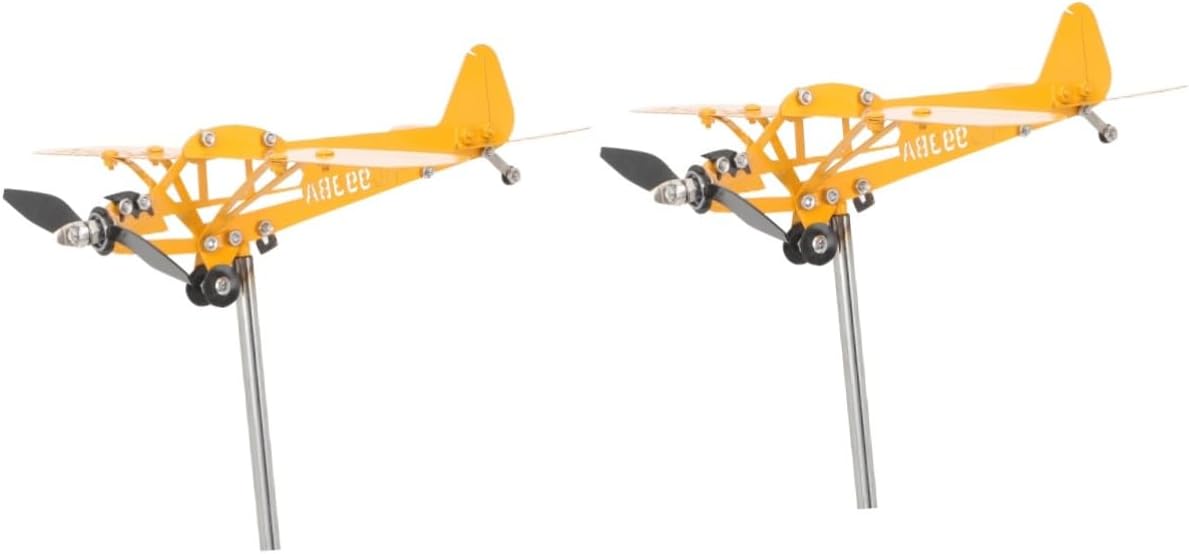 balacoo 2pcs Metal Airplane Windmill Spinner Durable Garden Decoration for Outdoor Spaces Wind Sculpture for Yards Patios and Flower Beds Adds Ambience to Any Lawn