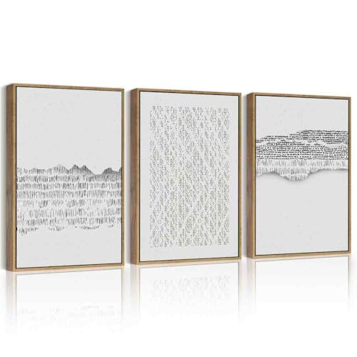 Décoration murale abstraite en bois naturel : un cadre bohème et épuré 28x35cm