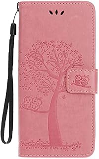 Skhawen iPhone 11 Case, Flip Shockproof PU Leather Embossed Owl Wallet Magnetic Cover for iPhone 11 with Card Holder Viewing Stand, Green