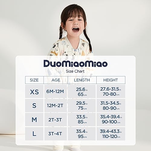Image of Duomiaomiao 3.5 TOG Toddler Sleep Bag 12-24 Months 100% Cotton Winter Side Open Zipper Baby Sleep Sack with Feet, Warm Toddler Wearable Blanket