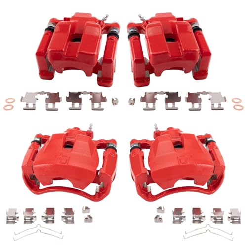 Image of TRQ Performance Front and Rear Brake Caliper Set Coated Brackets Compatible with 2007-2012 Lexus ES350 2007-2011 Toyota Camry