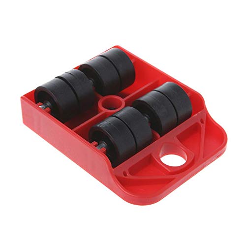 Tool Part for 5pcs Furniture Lifter Slider Kit Heavy Stuff Mover Tool Wheeled Roller Wheel Bar A2UD - (Color: Red)
