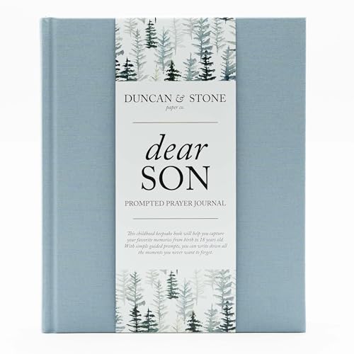 Image of DUNCAN & STONE PAPER CO. Baby Memory Book - Childhood Memory Book For Milestones - Mom and Me Journal w/Prompts, Photos & More - Newborn Keepsake Gifts (Blue,230 Pages)