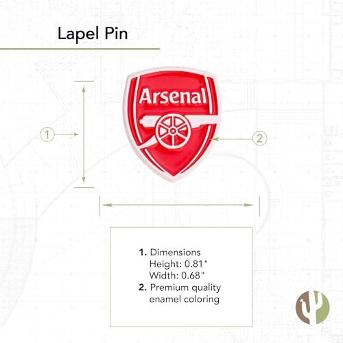 Image of Desert Cactus Arsenal FC Lapel Pin ARS Gunners Made of Metal for Formal Wear, Bag and Hat Jewelry, and Tie Tack (Pin A)