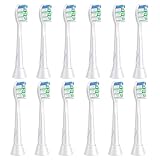 12er Aismaili Ersatzbürsten Kompatibel mit Philips Sonicare elektrische Zahnbürste, Weiße Zahnbürstenköpfe mit Schutzkappen