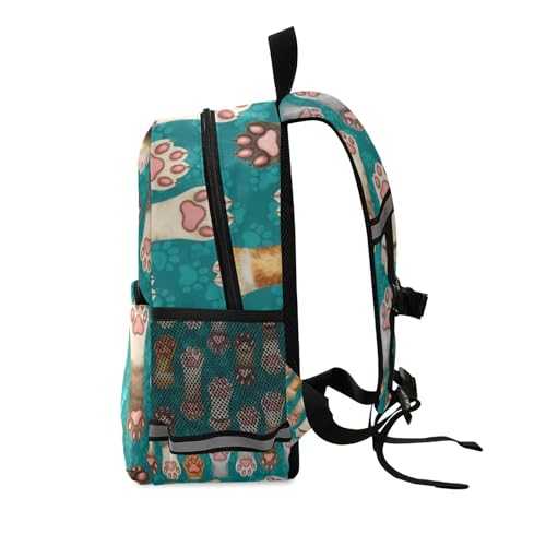 Colored Cat Paws Toddler Girl Backpack with Leash, Small Kids School Backpacks Travel Backpack2