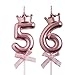 56th 65th Birthday Candles, Rose Gold 65 56 Year Old Cake Topper Number Birthday Candles, Birthday Party Decorations Gifts for Women Men