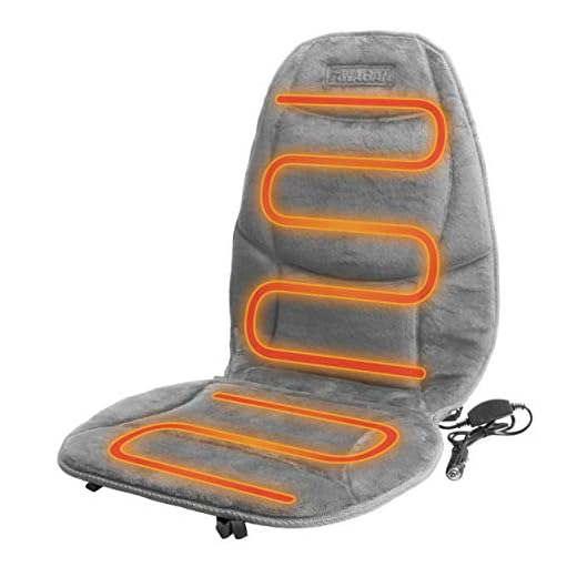 HEALTHMATE 12V Velour Winter Seat Cushion Warming with Easy Controller, Color Gray, Products by Wagan (Gray)