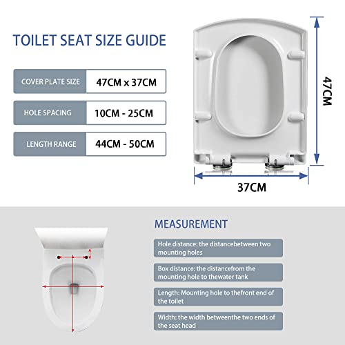 Siège de toilette carré blanc réglable de 39,5 à 46 cm - 8