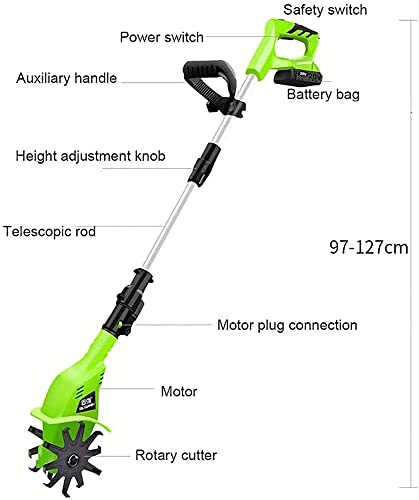 Labrador eléctrico inalámbrico para jardín con batería recargable, herramienta eficiente de fresado de suelo para una fácil jardinería
