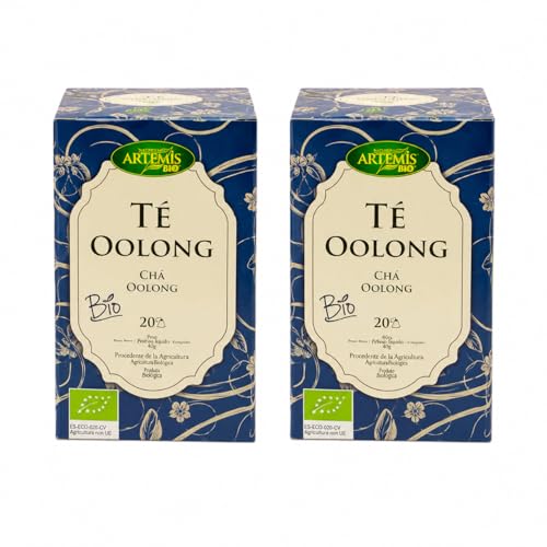Pack 2 Té Oolong Artemis Bio, 20 Filtros por Caja, Infusión Ecológica de Té Azul con Sabor Suave y Aromático, Total 40 Filtros, 60 g
