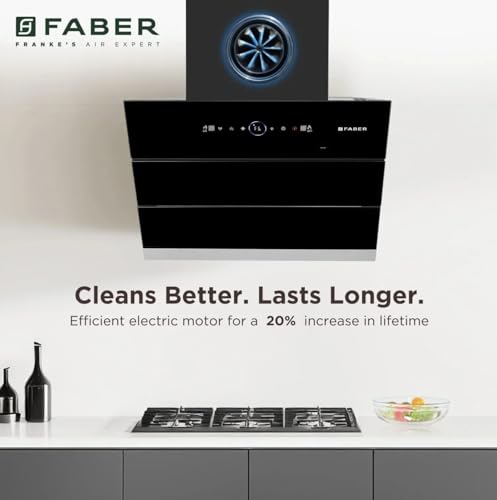 Image of Faber Comet 60cm 1600m /hr BLDC Autoclean Filterless Slant Chimney| Built In Oil Collector|Touch & Gesture Control| 12Yr Motor, 5Yr Comprehensive Warranty by Faber | HOOD COMET FL HC SC BK IN 60