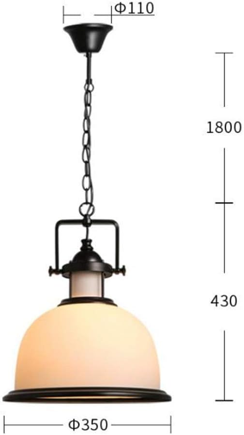 Light Lamp Chandelier, Led Bulb Yellow Light Single Head Small Chandelier Industrial Style Corridor Aisle Glass Chandelier [Energy Class a +]