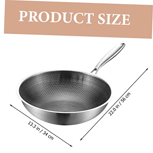 Sartén Wok de acero inoxidable con diseño tipo panal miniatura 2