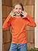 Haloumoning Girls Long Sleeve Shirts Crewneck Ruched Side Slim Fit Tops Ribbed Knit Casual Tee Shirt 4-15 Years Orange