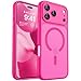 CANSHN Cover Magnetica per iPhone 17 Pro(6,3 Pollici), Compatibile con MagSafe, [Protezione Completa Della Fotocamera], Custodia Traslucida Opaca Protettiva Sottile Antiurto,Rosa Calda